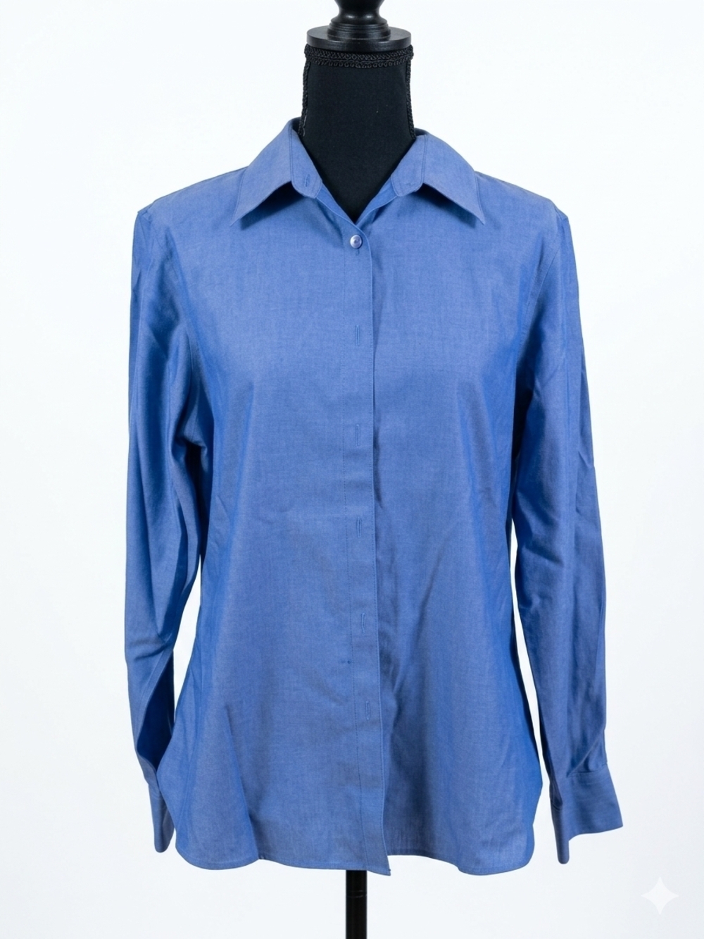 Foxcroft Long-Sleeve Button Down Shirt in Blue